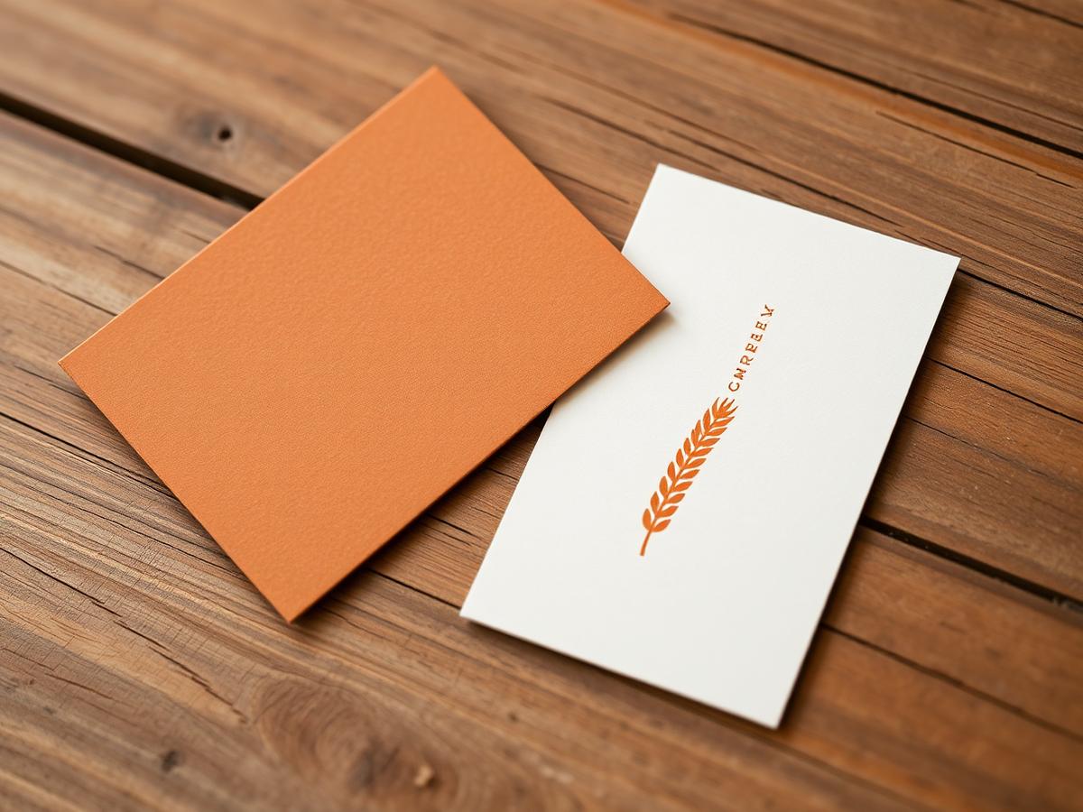 Artisan bakery business card design in terracotta and cream