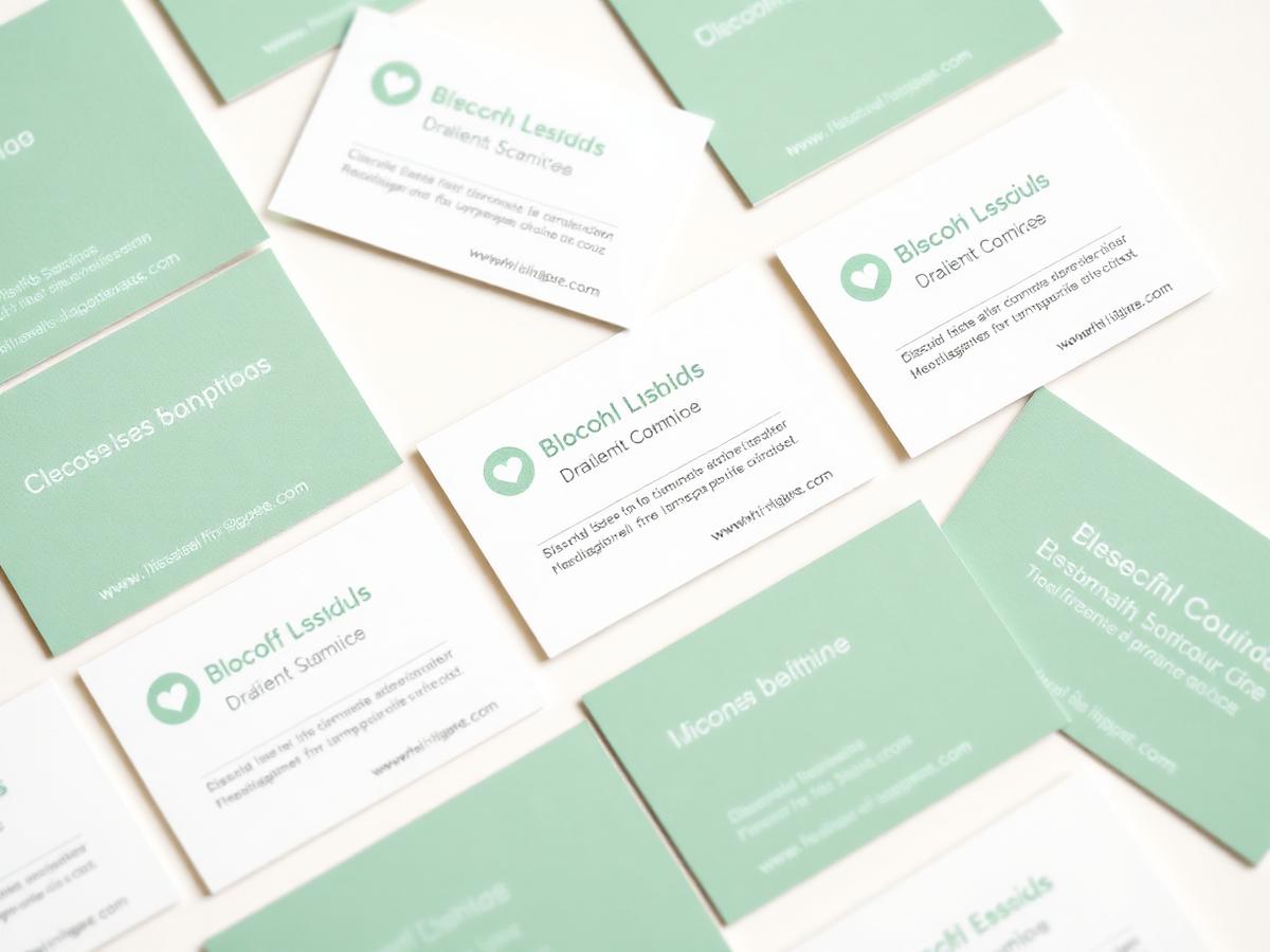 Disability support services business card design in sage green